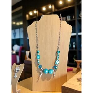 Blue Beaded Necklace Dolphin And Starfish